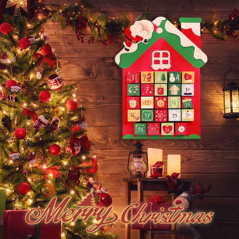 Festive Paper Snowman Advent Calendars With 24 Surprise Door Christmas Countdowns Hanging Decoration Kids Friendly Decors