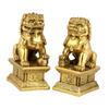 2Pcs Fu Dog Guardian Lions Figurines Good Luck Handicraft Desk Collection Multipurpose for Banks Resin Feng Shui Ornament