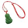 Imitation Jade Guanyin Buddha Red Rope Pendant Necklace for Men and Women - Korean Style Fashion