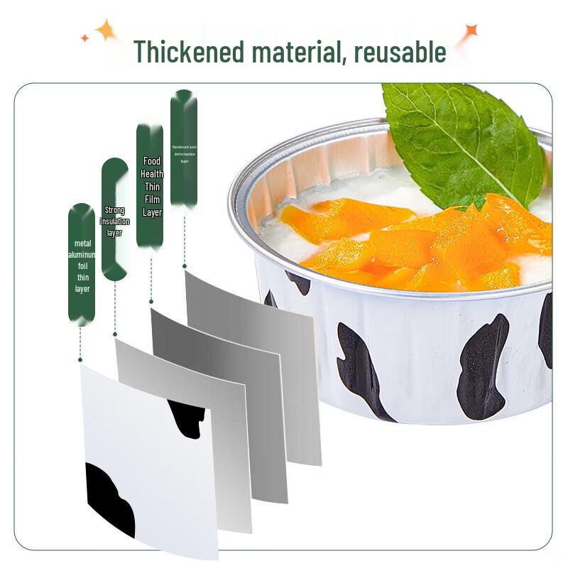 YOUAO 30-Pack Aluminum Foil Pudding Cups