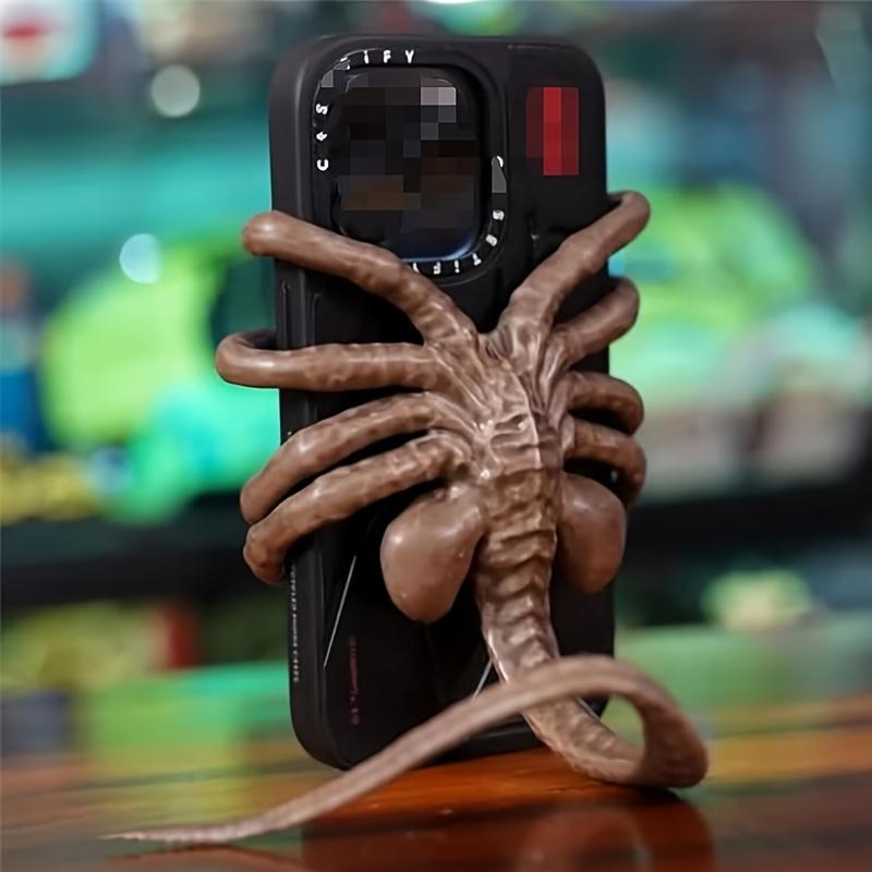 Držák na telefon s parazity v obličeji, nastavitelný držák na telefon s chapadlem chobotnice, doplněk na plochu halloweenského hororu