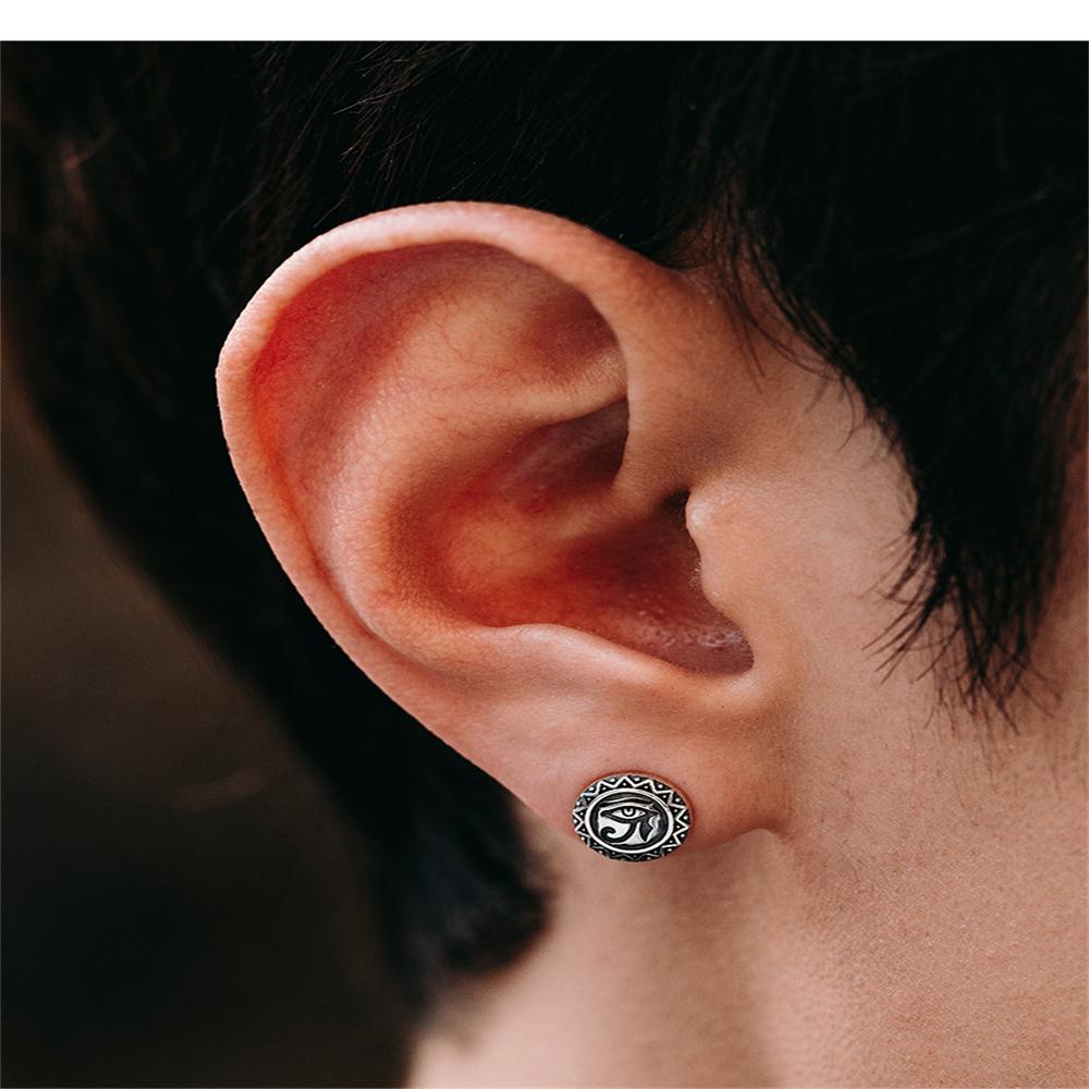 Horus Eye of God Earrings Men's High-End Trendy Retro Hip Hop Men's Design