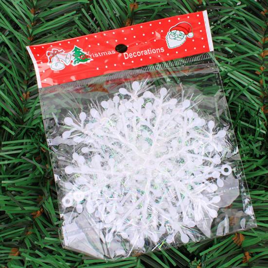 3Pcs 8/11/15/18/23cm Christmas Tree Snowflake Ornament Party Window Xmas Decor