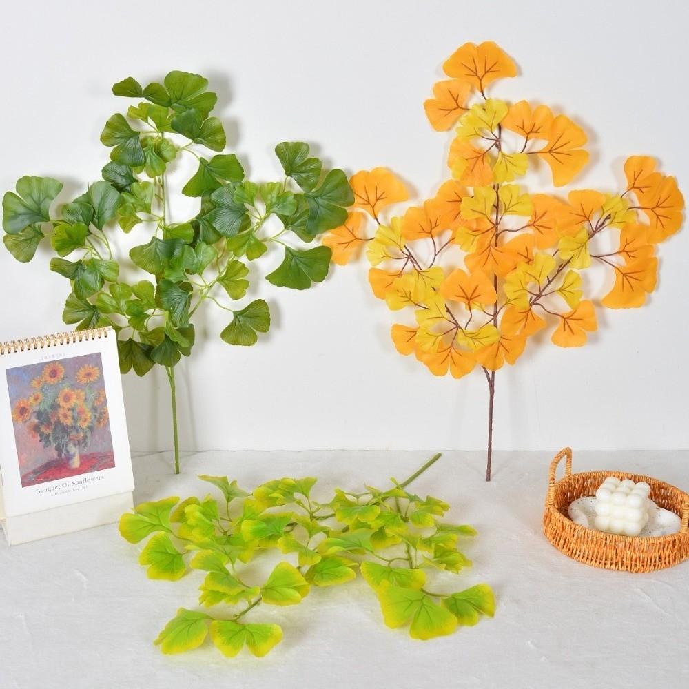 Plastic Simulation Plants Elegant Ginkgo Leaf Plant Fake Ginkgo Stems Living Room