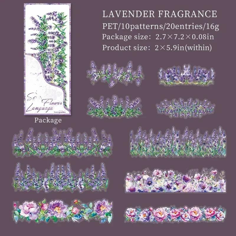 20pcs Botanical Landscaping Sticker Secret Floral Collection Floral Handbook Supplies Stickers Package Scrapbook 182*69mm