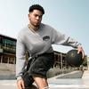 Li Ning Badfive Basketball Series Letter Round Neck Pullover Warm Fleece Sports Long Sleeve Sweatshirt Men sweatshirt Gray Mixed-Gray AWDU515-6