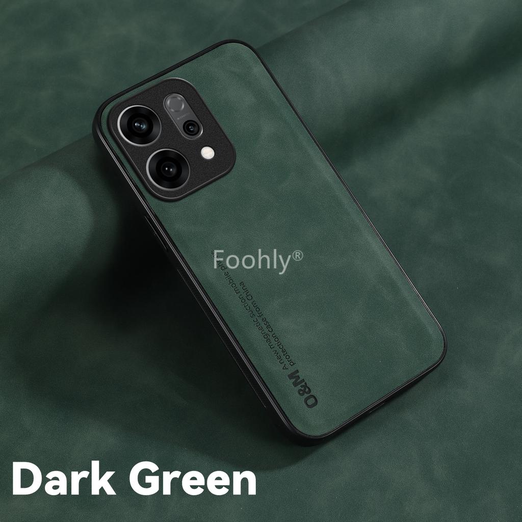 Nubuck Leather Magnetic Case for OPPO Reno 14 Pro 14F Reno14 F 5G Ren Protective Cover Shockproof Back Shell Coque Capa Fundas