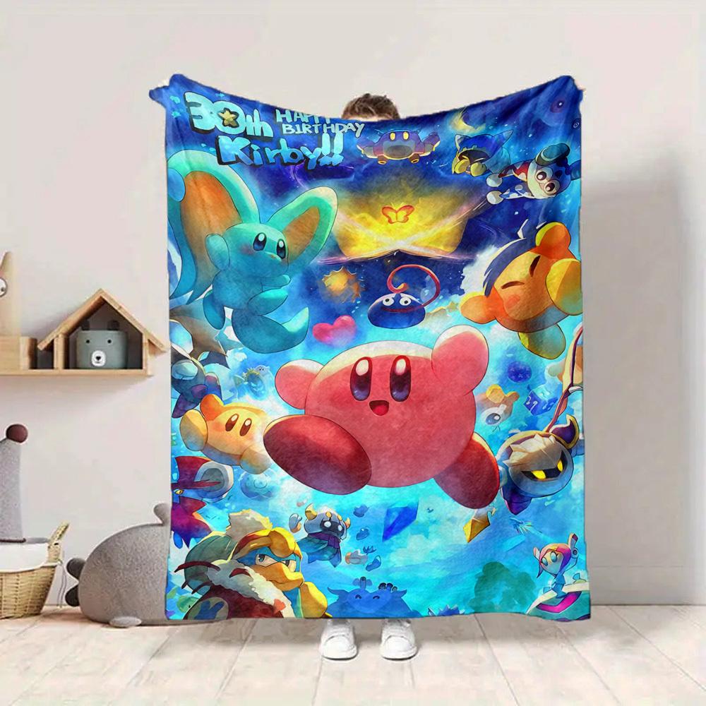 1pc Kirby Characters Soft Skin-Friendly Flannel Blanket with Digital Printing, Various Sizes Available for Family, Friends, Birthday