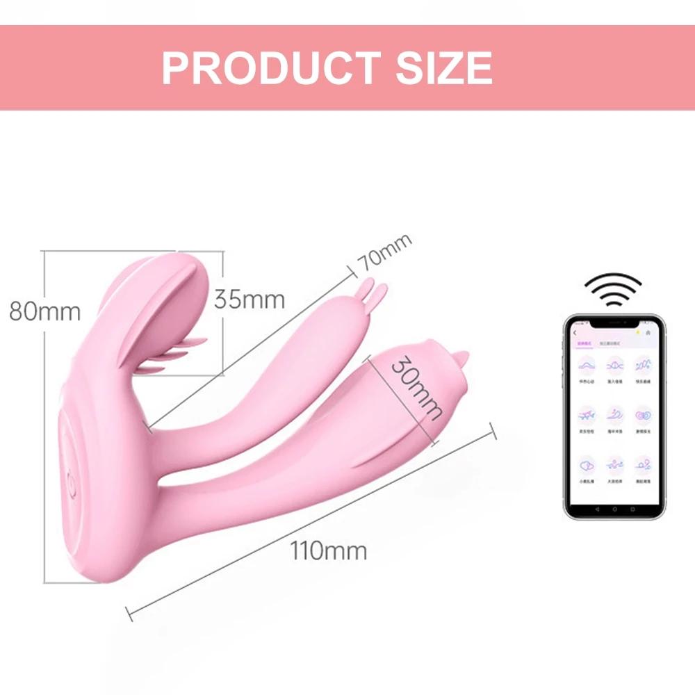 Trådlös Bluetooth Dildo Vibrator för kvinnor APP Fjärrkontroll Vibrerande trosor G-punkt Klitorisstimulator Sexleksaker