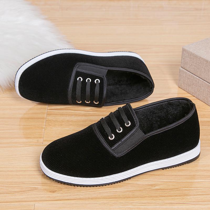 

Мужская и женская бархатная нескользящая теплая хлопчатобумажная обувь с толстой мягкой подошвой 33 чёрный