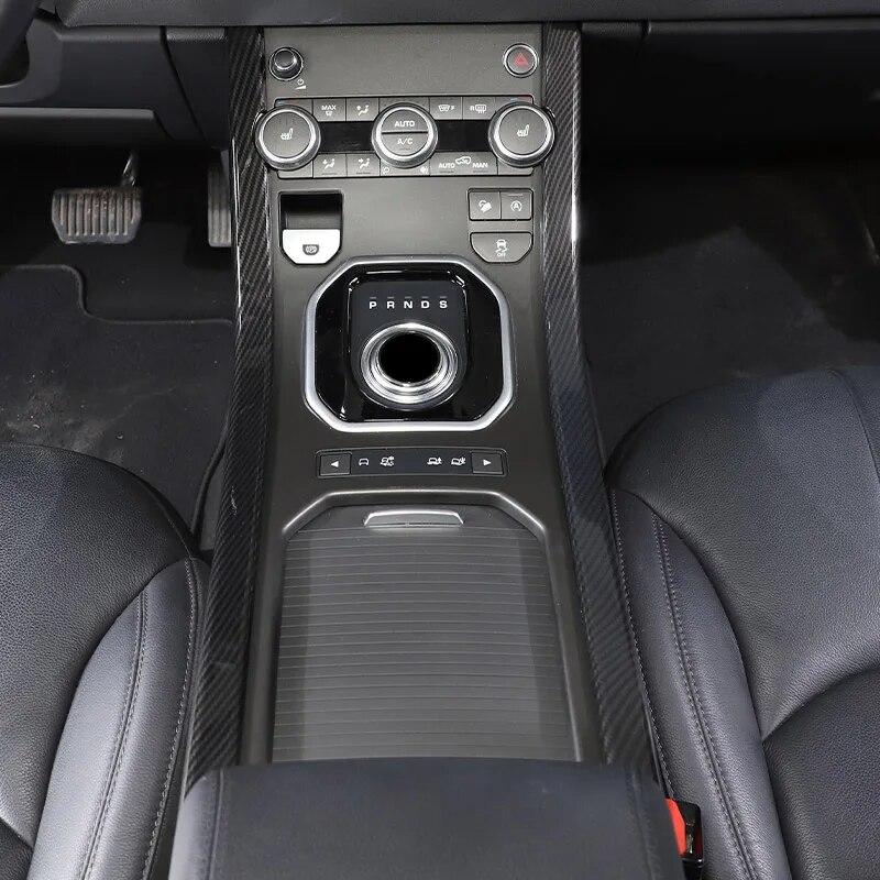 For Land Rover Range Rover Evoque 2012-2018 ABS Carbon fiber/Silver Car Center Control Side Trim Strip Sticker Car Accessories