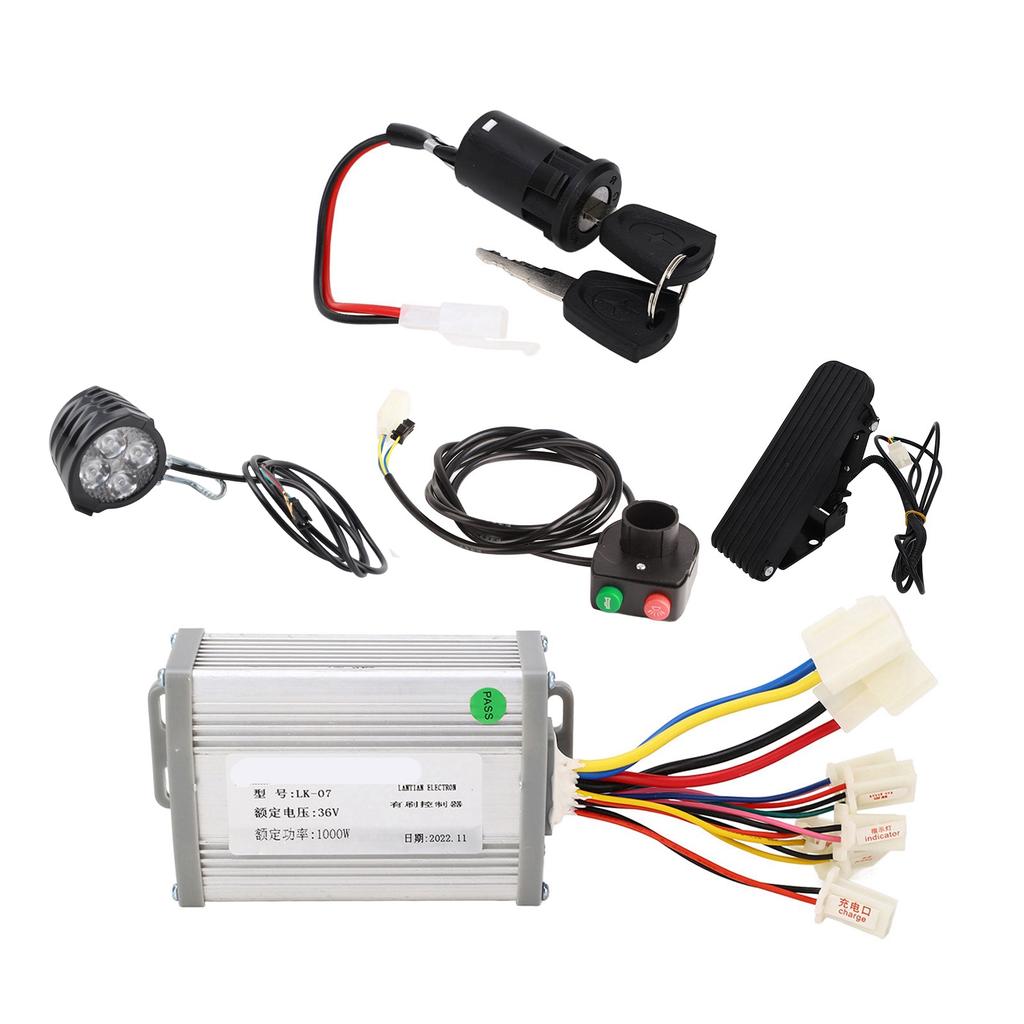 36V 1000W Brushed Controller and Foot Throttle Pedal Assembly Electric Bicycle Tricycle Scooter Speed Control