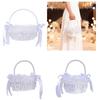 Elegant Crystal Pearls Tassels Basket For Wedding Party Decorations Handcrafted Floral Container With Silk Fabric