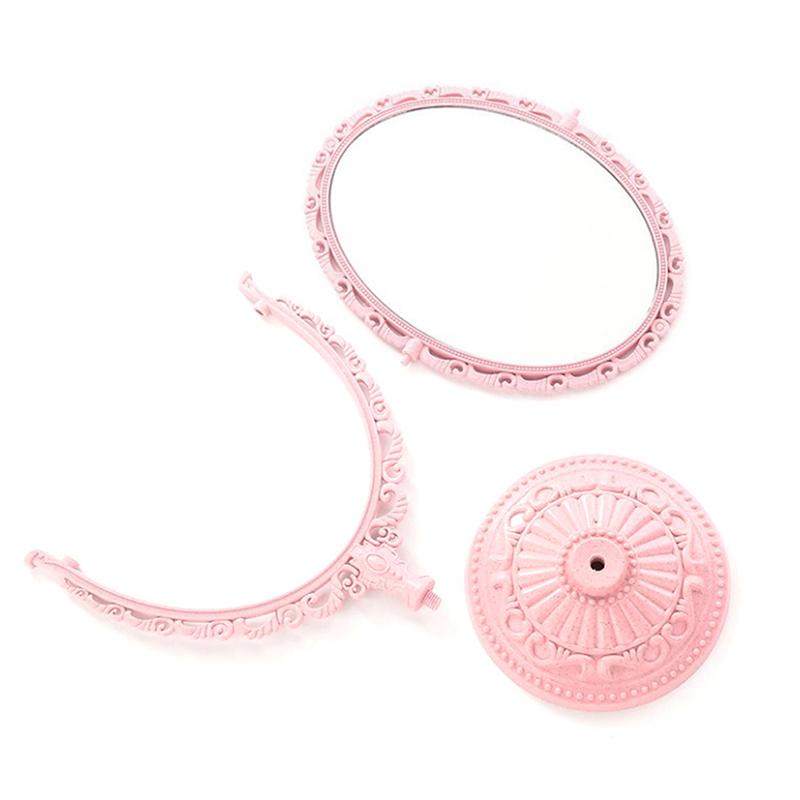 Heart Shaped Makeup Mirror Vintage Rotatable Plastic Makeup Dresser Mirror