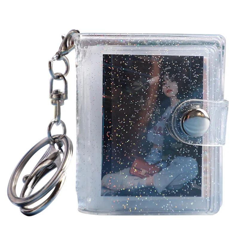 1 Inch 2 Inch Small Photo Album Mini Photos Collect Book Creative Card Holder with Keychain Instax Card Bag Photocard Holder
