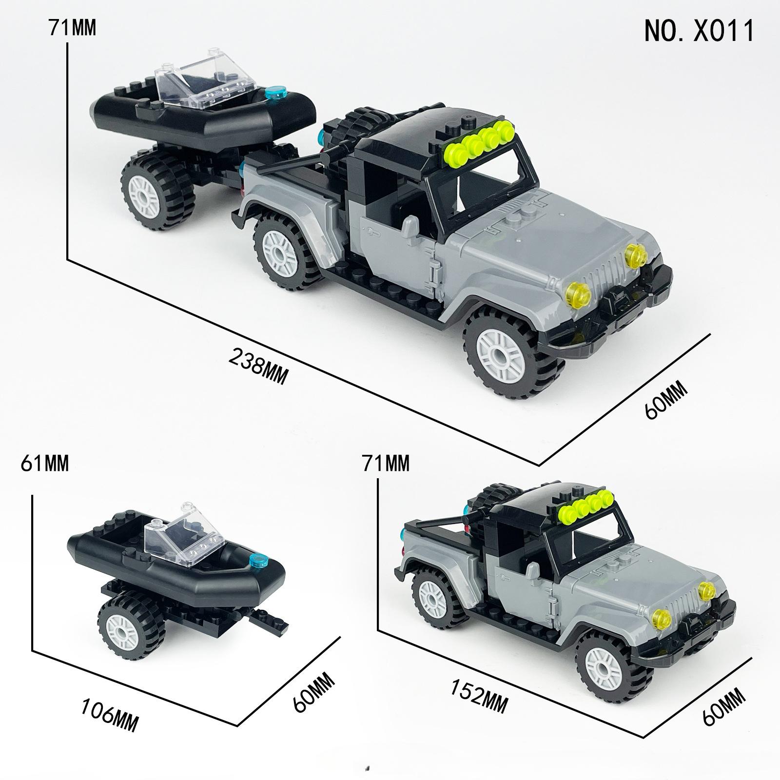 

Черная полицейская машина, строительные блоки, внедорожный пикап, детская игрушечная машинка