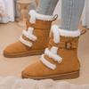 Fur Flats Women Snow Ankle Boots Suede Short Plush Designer New Cotton Shoes 2025 Trend Warm Cozy Casual Winter Botas De Mujer