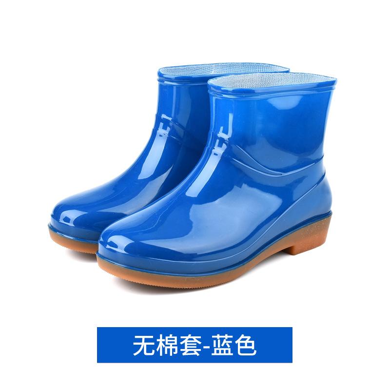 Rain shoes women's low tube four seasons velvet thickened non-slip short tube water shoes warm rain boots rubber shoes cotton water boots overshoes