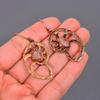 Natural Pink Sapphire Copper Dangle Daughter Gift Electroformed Earrings Jewelry V-103