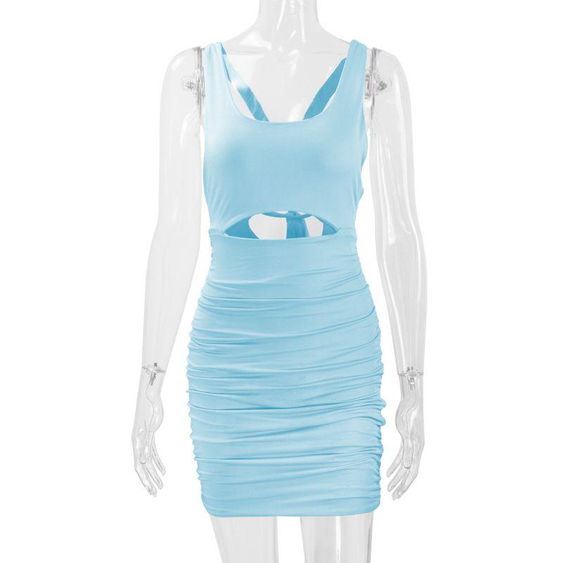 

INS Sleeveless Cut Out Backless Dress Cross Strap