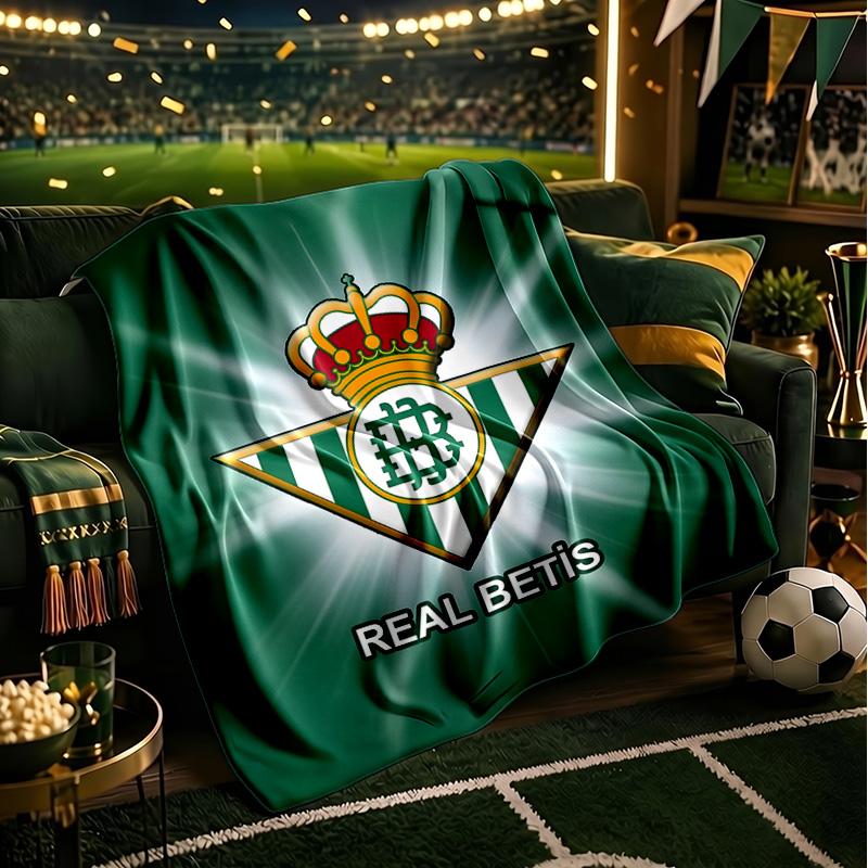 Football Betis Crest Lightning Blanket Lightweight Ideal Bedding Blanket Perfect for Travel, Living Rooms, Offices, Sofas, Fan Christmas Gift