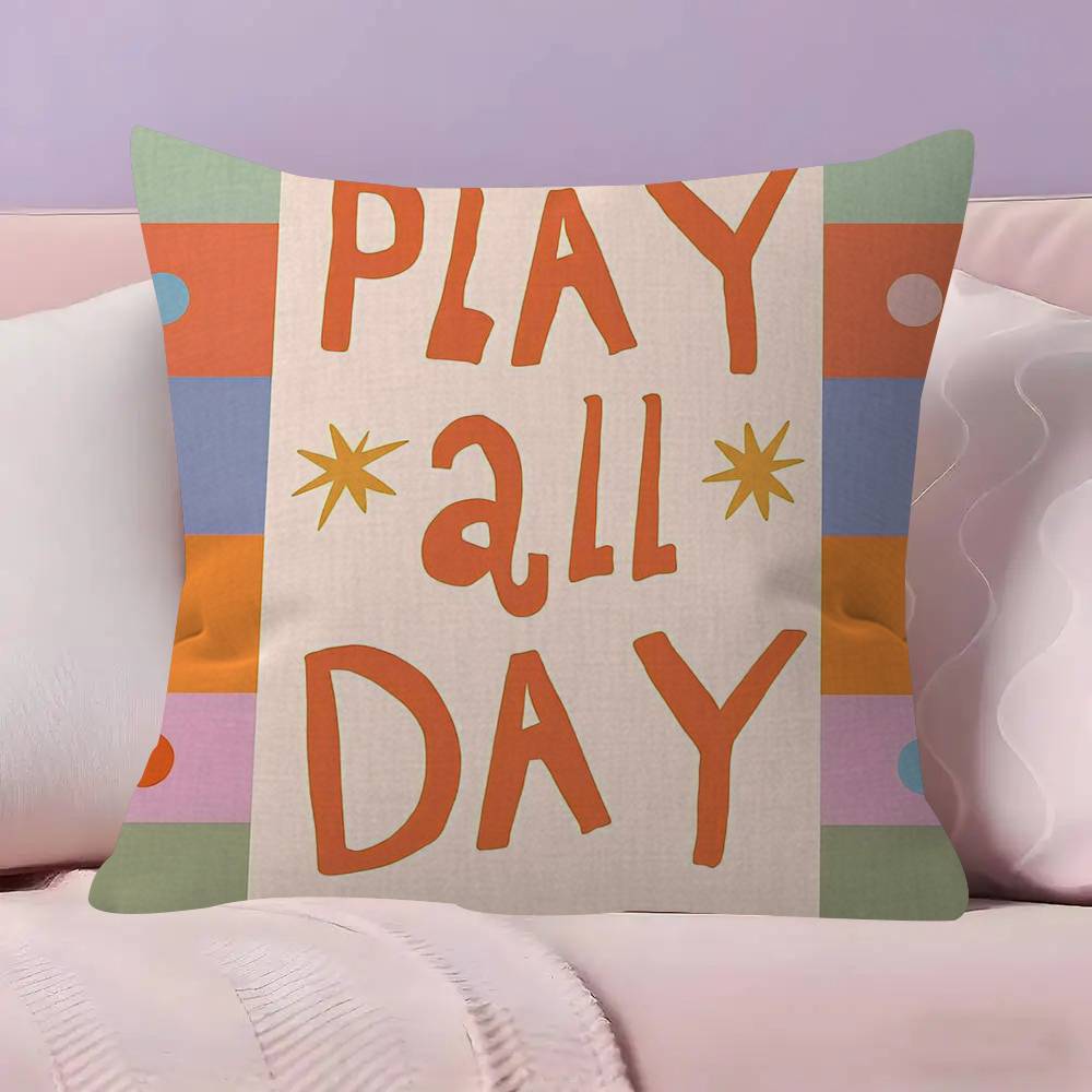 Modern Cartoon Cool Kids Club Cushion Cover Inches Farmhouse Decor Home Throw Pillow Covers for Couch Decorations