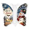 Christmas Keepsake for Money Cash Gift Ornament, 2D Acrylic Butterfly Holder Unique Family Ornament with Clear Compartment Trees, Windows, Doors