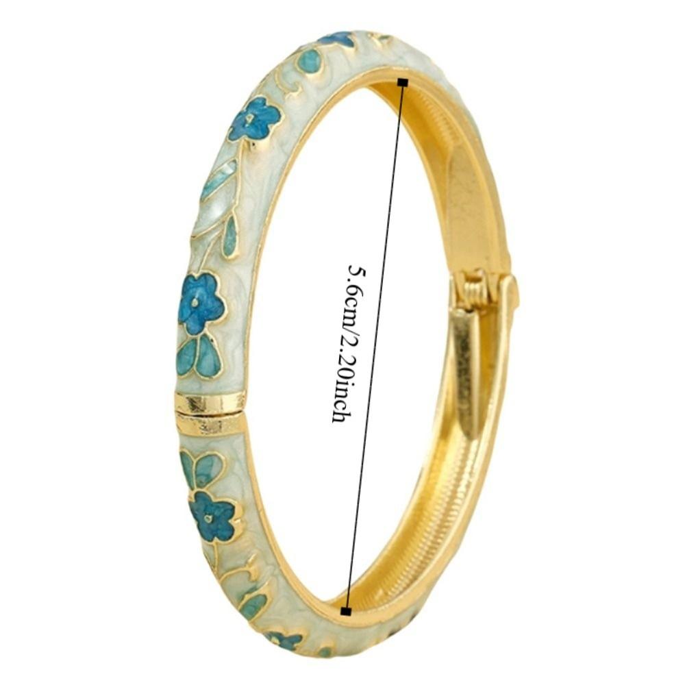 Blumenmuster Blüte Emaille Armband Zink Zink Zinklegierung Vintage Armband Mode Cloisonne Armband Mädchen