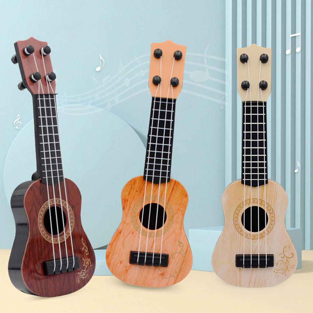 2 Stück Simulations-Ukulele Kleine Gitarre Kinder Musikinstrument Früherziehung Schöne Gitarre für Kinder Familienzusammenkunftsgeschenke