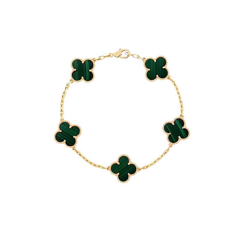 Gold Four-Leaf Clover & Five-Flower Pendant Necklace, 18K Plated, Elegant Gift for Her