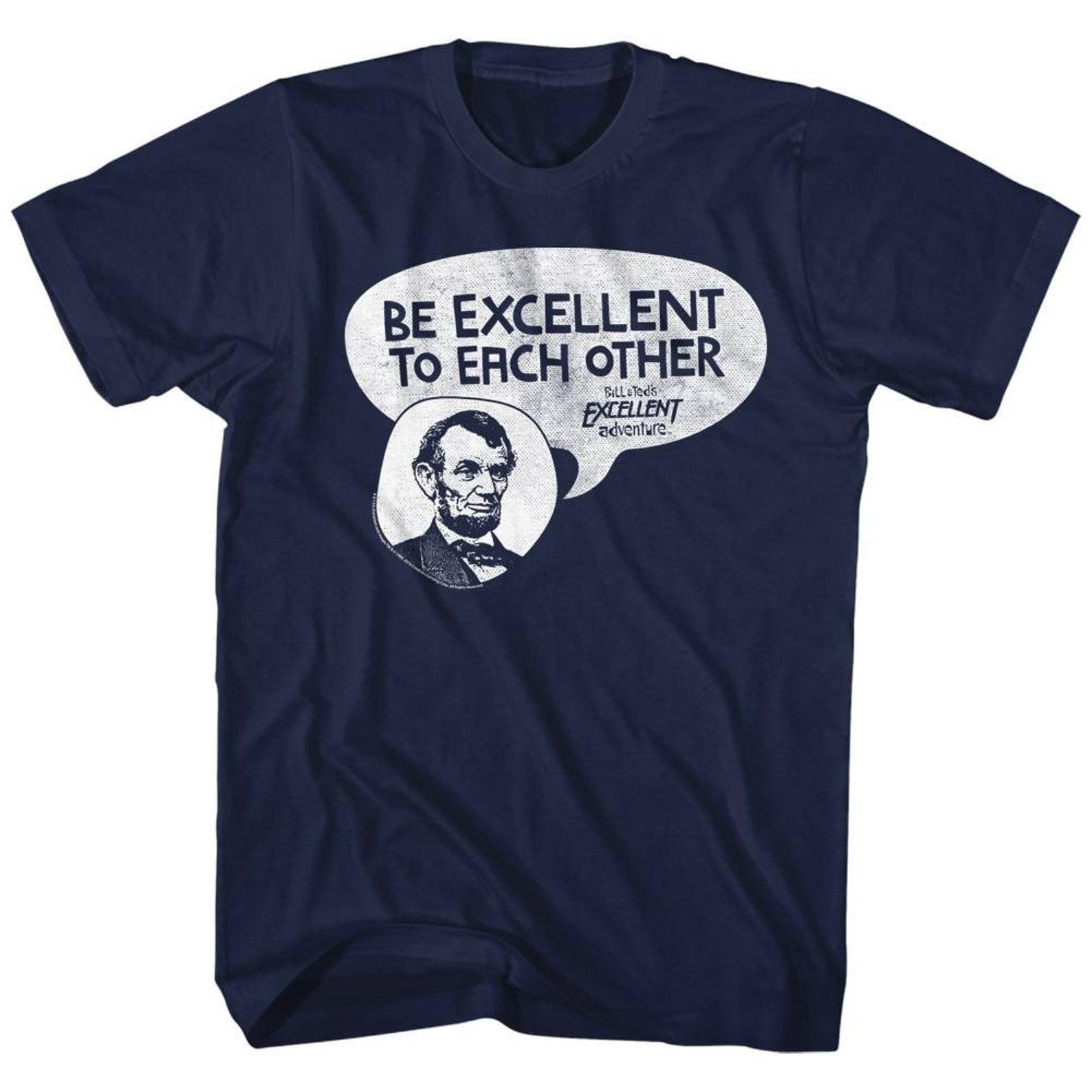 Bill and Ted Excellent Abe Navy Adult T-Shirt L