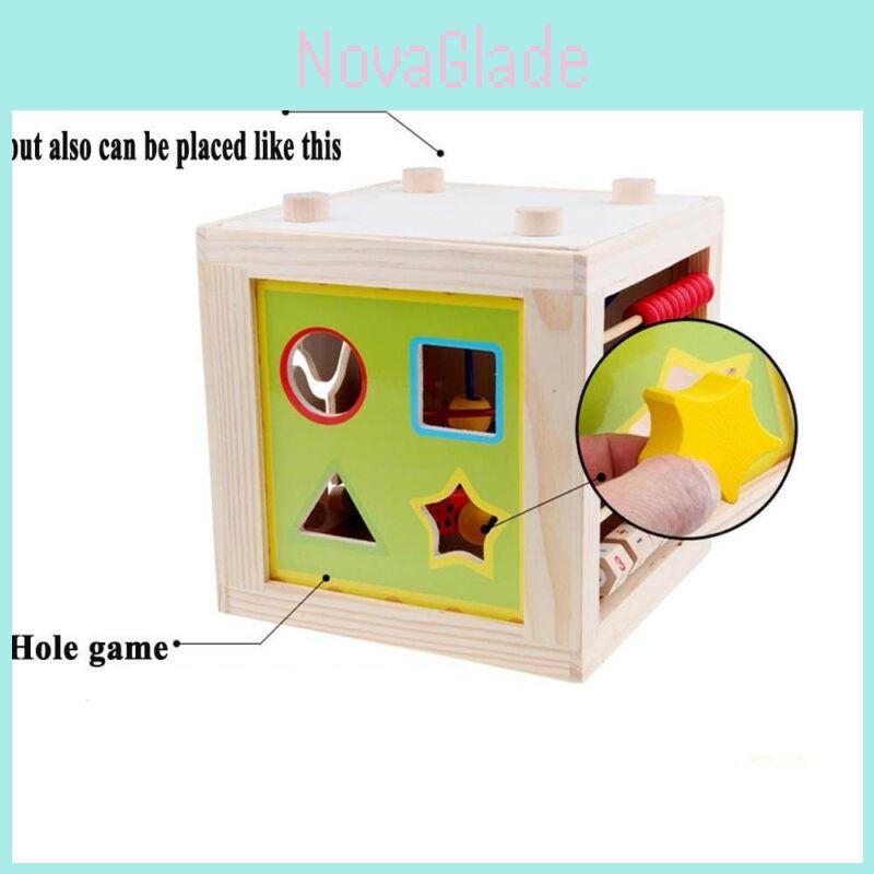 Premium 5-in-1 Holz-Multiaktivitätswürfel Lernspielzeug für Kinder und Babys