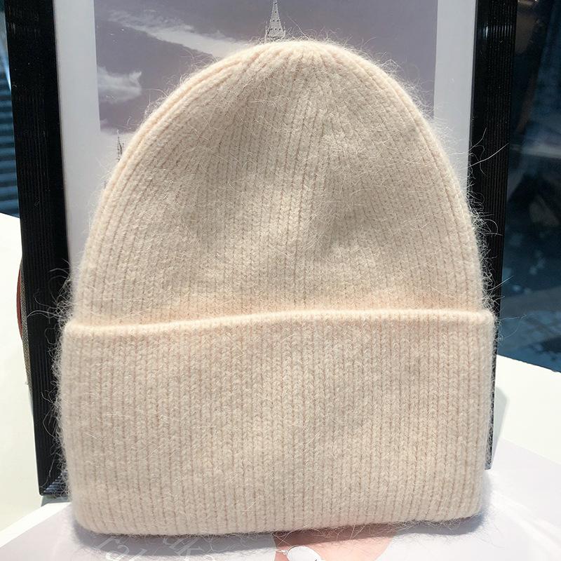 Knitted Rabbit wool Hat for Women In Winter New Style Showing Small Face White Wool Hat for Women In Autumn and Winter Warm and Cold Hat for Women