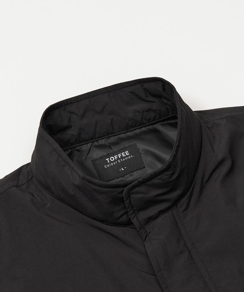 Toffee Utility Fishtail Long Parka (Black)