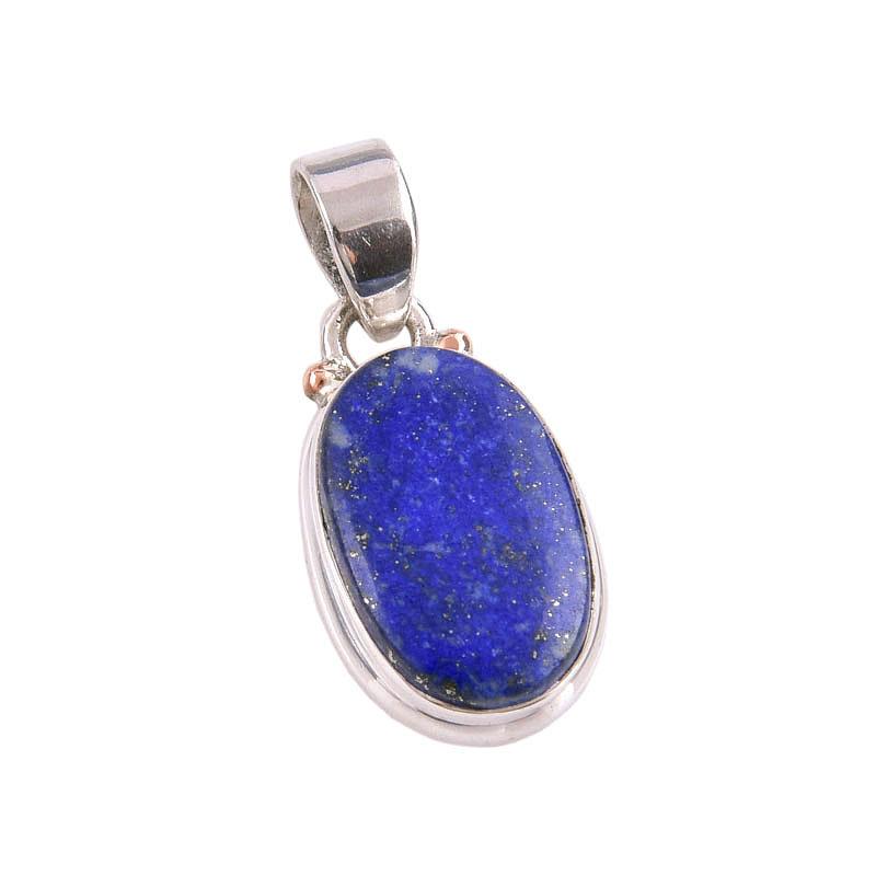 Natürlicher Lapislazuli-Edelstein, 925er Sterlingsilber, Geschenkanhänger, 3,2 cm, u3h52