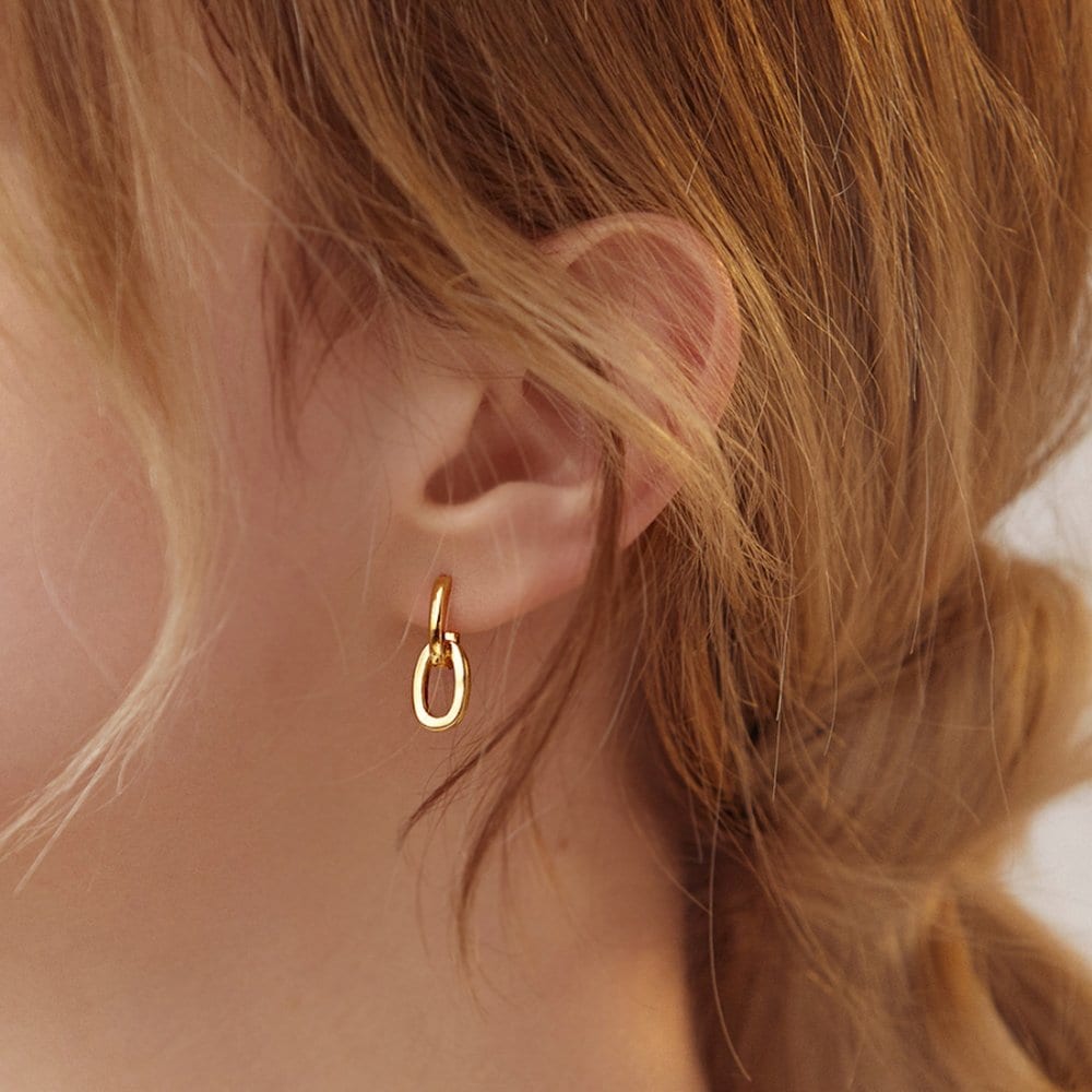 [Hei][Worn by Krystal, Lee Min-jung, Red Velvet's Seulgi, and Astro's Rocky] Edge Chain Post Earring
