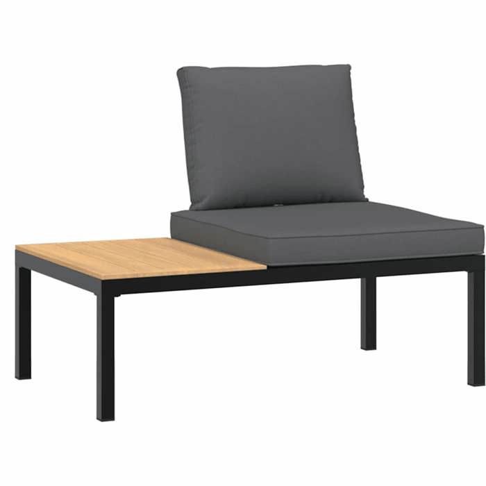 VidaXL Garden Lounge Set 3 Pcs with Cushions Black Aluminium, Garden Sofa Set, Patio Sofa Set, 3283704