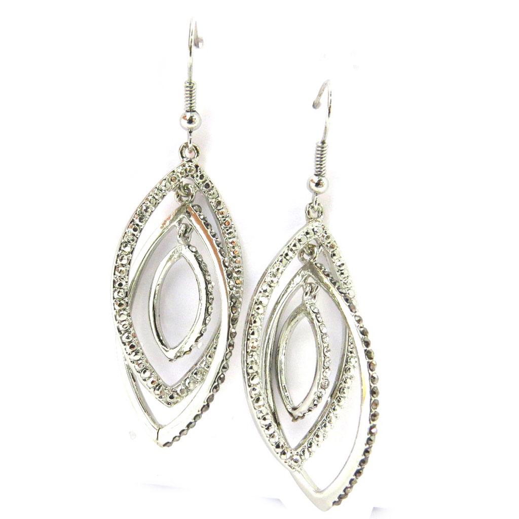 Les Trésors De Lily [M1892] - White 'Sissi' Designer Earrings