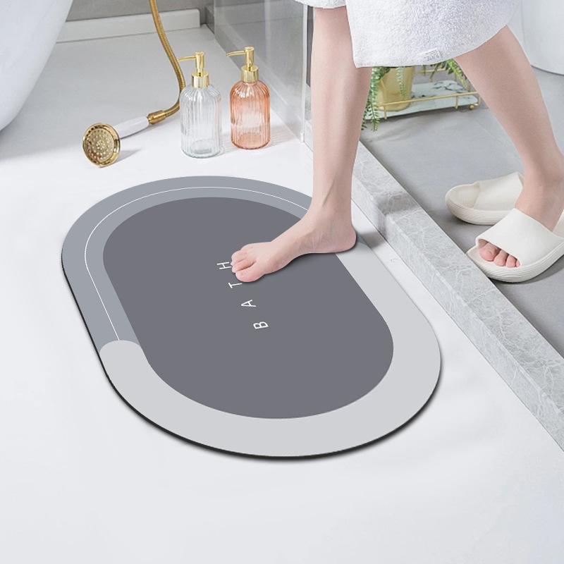 Diatom Mud Rug Moisture Moisture-wicking and Nice Dirt Resistance Washroom Toilet Anti Slip Foot Pad Toilet Door Mat Foot Pad