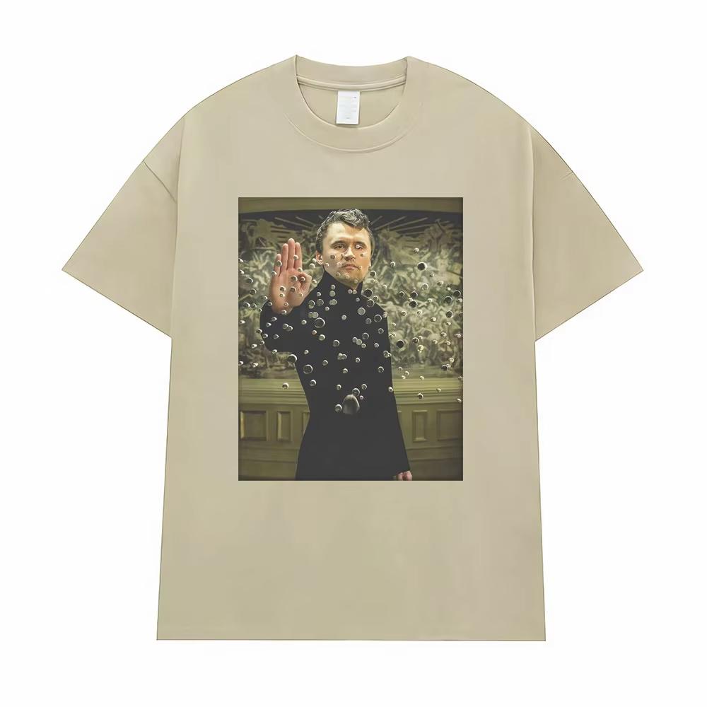 Charlie Kirk Neo Matrix Meme Funny Graphic T Shirt Men's Clothing Vintage 90s Fashion T-shirt Cotton Short Sleeve T Shirt