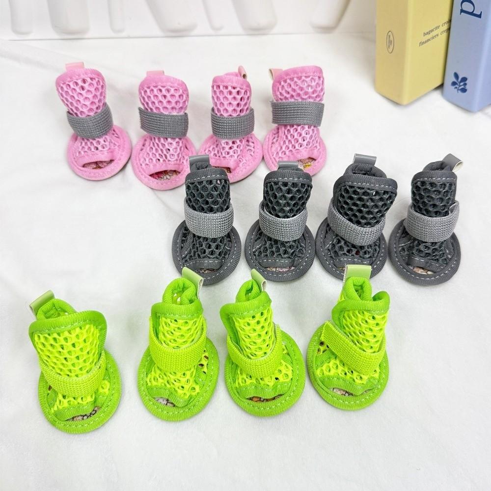 4 Pezzi Scarpe Antiscivolo per Cani Stivali Rinfrescanti in Rete Copripiedi Portatili per Cani Estate