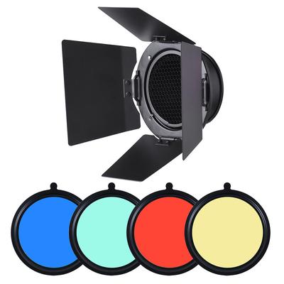 Flash Strobe Barn Door Reflector Diffusore e filtro colore Hoenycomb Grid 4X