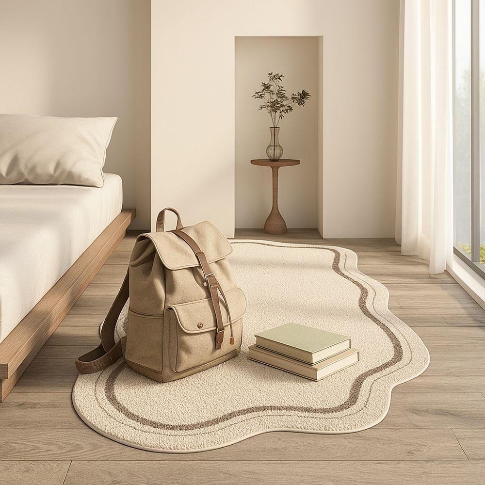 Minimalist Irregular Carpet Cream Style Bedside Carpet Coffee Table Pad Bedroom Rug  Hotel