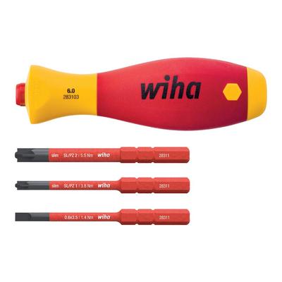 Isolierter, schlanker Vario-Wechselschraubendreherhalter und Bit-Set