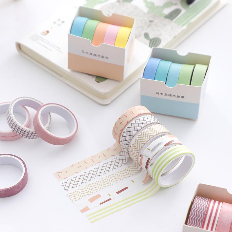 Card Lover 5 Rolls Basic Series Journal Colorful Washi Tape Scrapbooking Morandi Color Maskovací páska Journaling Material