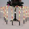 8Pcs Solar Christmas Candy Cane Light Led Pathway Lamp 8 Modes Outdoor Waterproof New Year Holiday Home Garden Decor