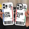 INS Light Ticket Airplane Phone Case For IPhone 16 15 14 13 12 11 Pro Max X XR XSMAX 8 7 Plus Matte Shockproof Back Cover