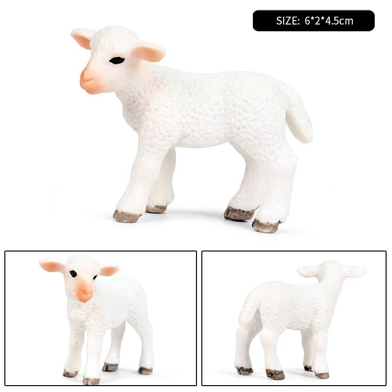 Oenux Clasic Animale de Fermă Simulare Oaie Capră Argali Antilopă Model Figurină de Acțiune Figurine Păsări de Curte Jucărie Drăguță Pentru Copil Cadou
