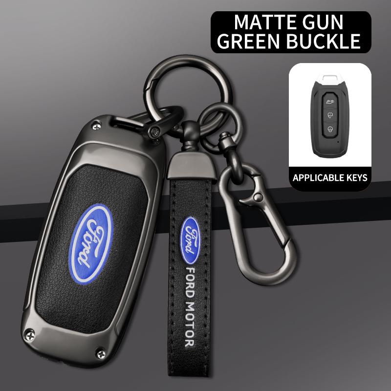Zinc Alloy Leather Car Smart Remote Key Cover Case Keyless for Ford Territory EV Equator Protector Shell Holder Auto Accessories