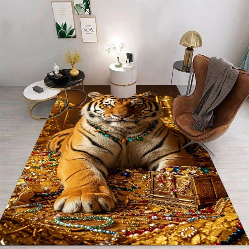 Modern Tiger Art Area Rug Carpet Washroom Floor Mat Washable Dining Room Bedroom Decor Floor Rug Easy To Clean Very Fashionable